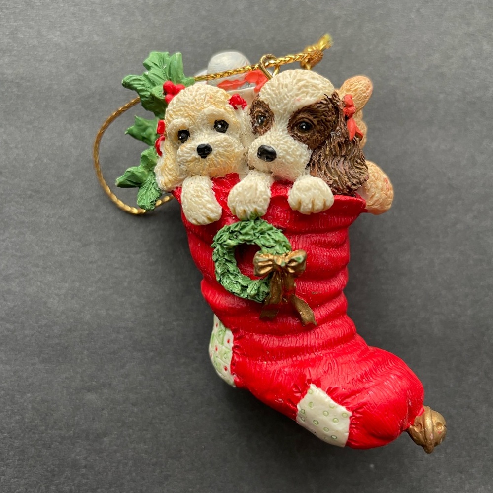 Kurt S Adler puppy in a stocking ornament.
